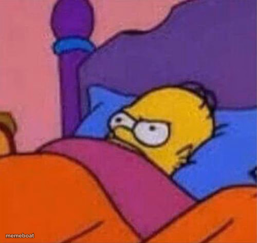 angry homer simpson in bed - meme generator image preview
