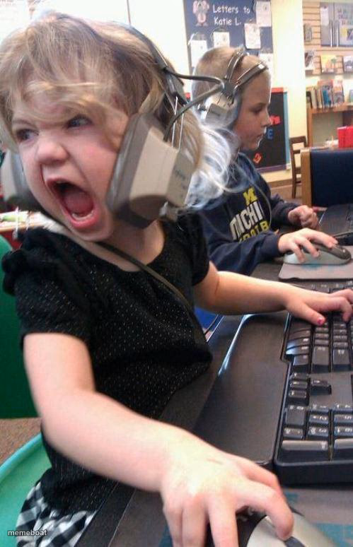 angry little girl gamer - meme generator image preview