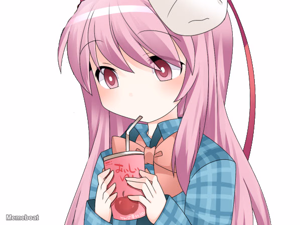 Anime Girl Drinking Juice - meme generator image preview