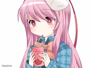 Anime Girl Drinking Juice