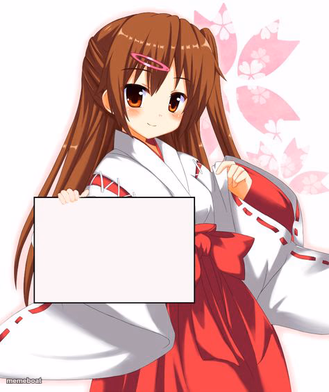 anime girl holding sign - meme generator image preview