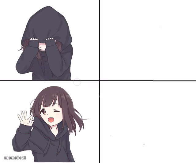 Anime girl hotline bling - meme generator image preview