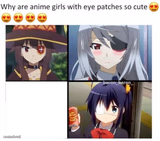anime girls with eye pathes are cute