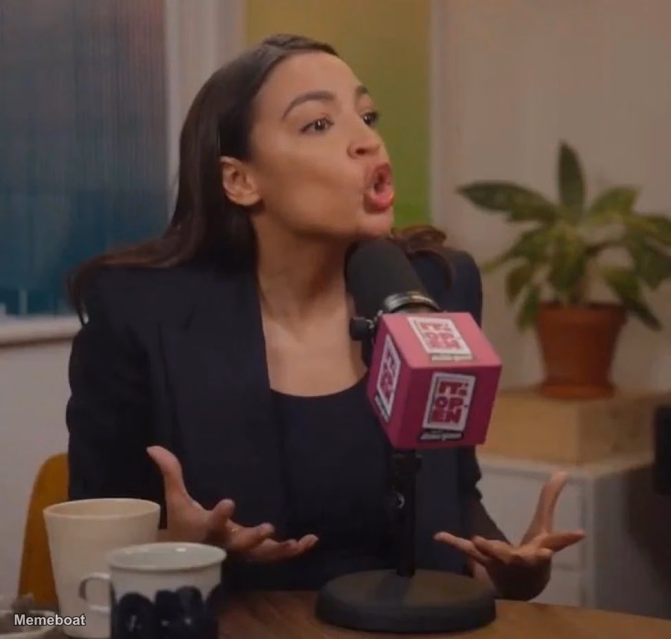 AOC Hand Gesture on the "It’s Open" Podcast - meme generator image preview