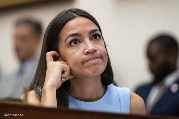aoc Scratches her empty head - meme generator image preview
