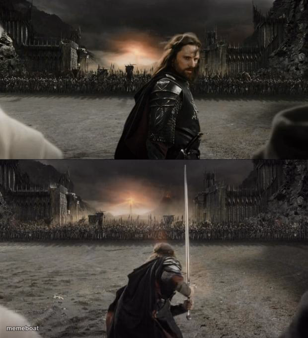 Aragorn in battle - meme generator image preview