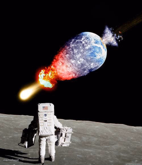 asteroid hits earth - meme generator image preview