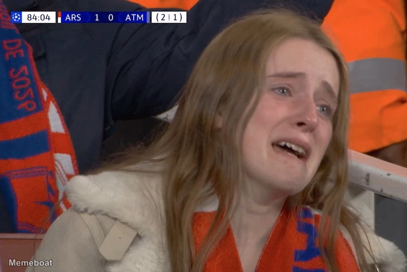 Atlético Madrid Supporter Crying - meme generator image preview