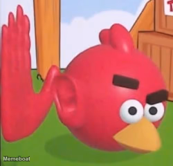Angry Birds Red Confused - meme generator image preview