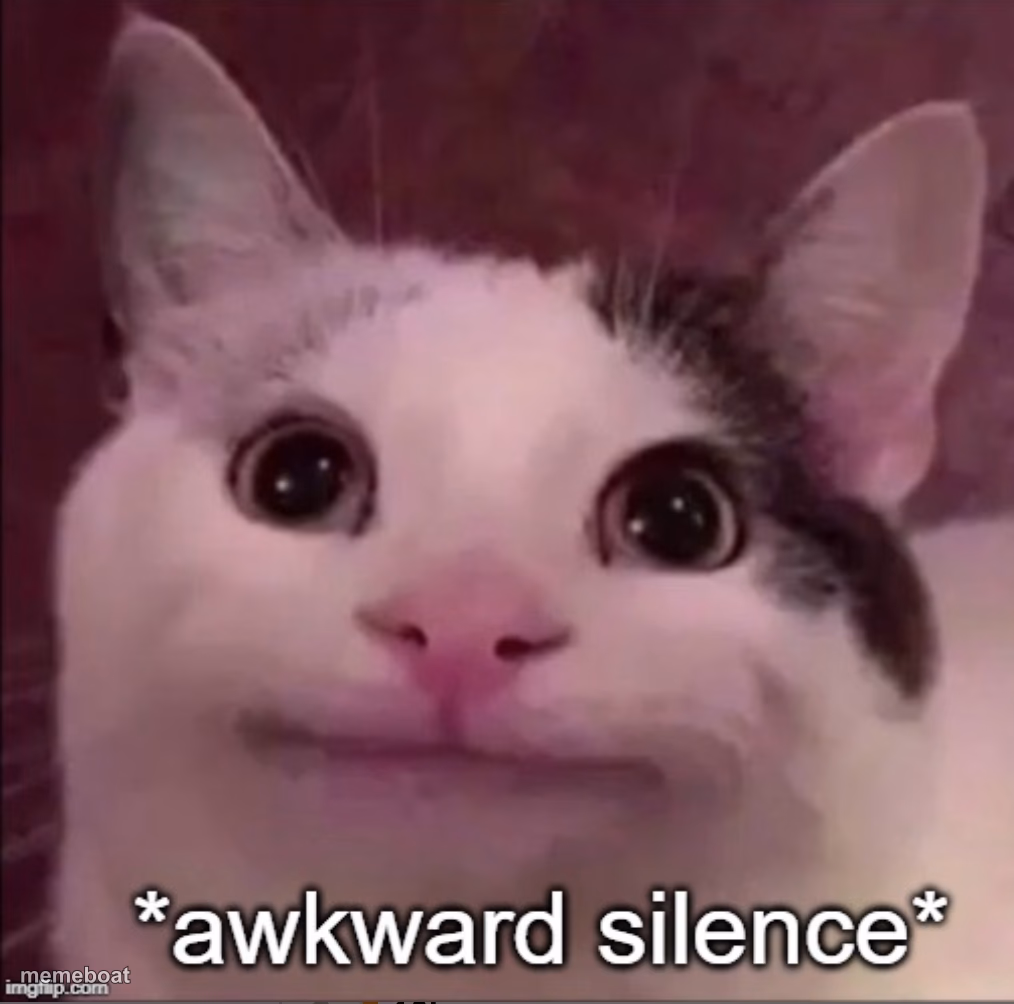 Awkward silence cat - meme generator image preview