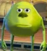 Round Green Monster Face