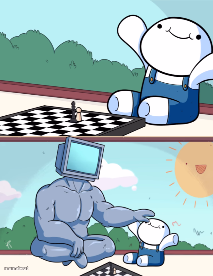 Baby Beats Computer at Chess (2-panel) - meme generator image preview