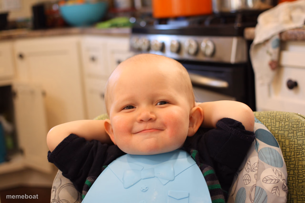 Baby Boss Relaxed Smug Content - meme generator image preview