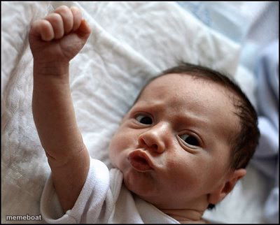 Baby Raising Fist - meme generator image preview