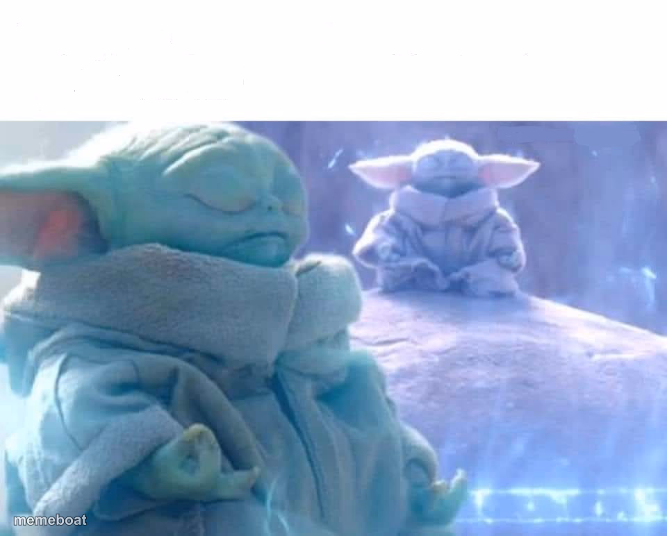 baby yoda meditating - meme generator image preview