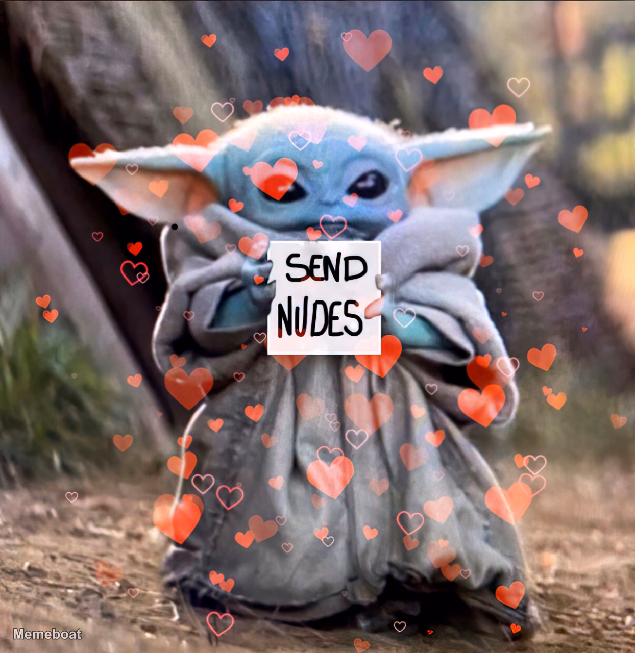 Baby Yoda Send Nudes - meme generator image preview