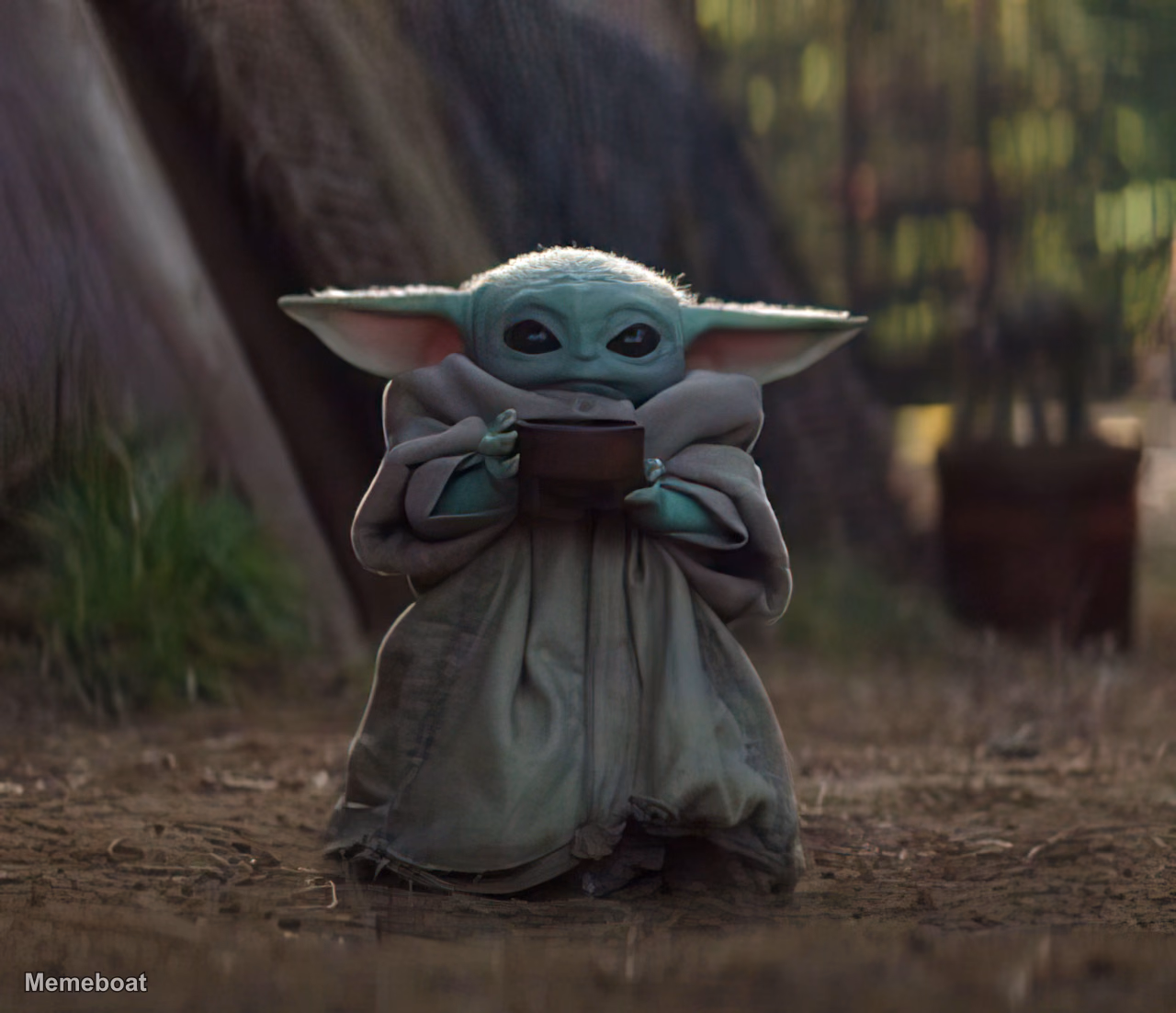 Baby Yoda Sipping Soup - meme generator image preview