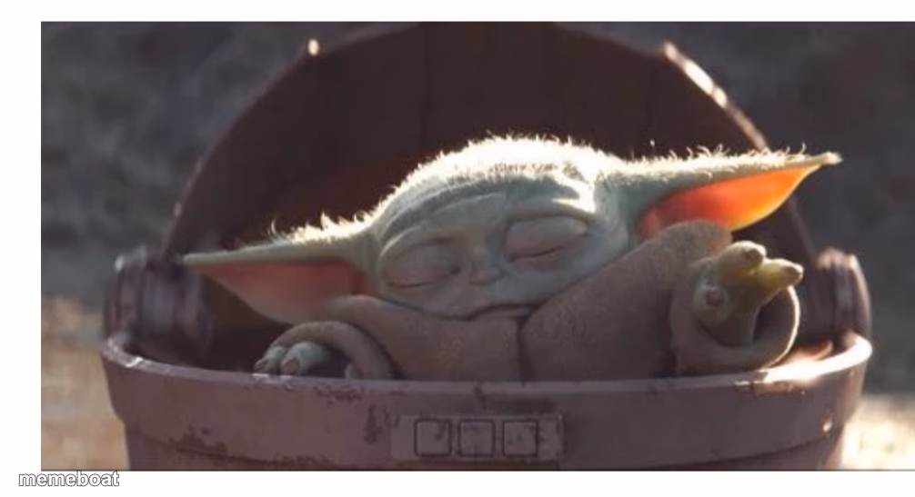 Baby yoda sleeping - meme generator image preview