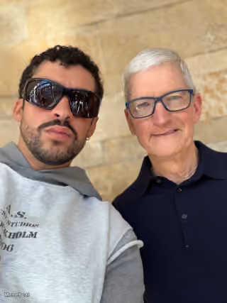 Bad Bunny and Tim Cook