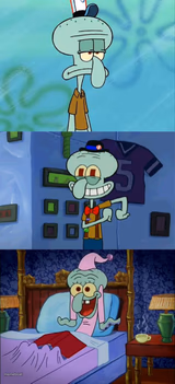 Squidward Three Stages