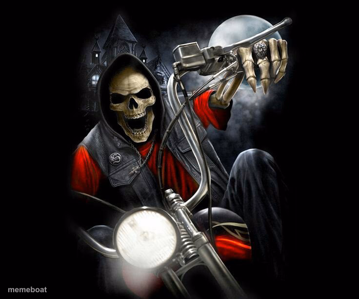 Badass Biker Skeleton - meme generator image preview