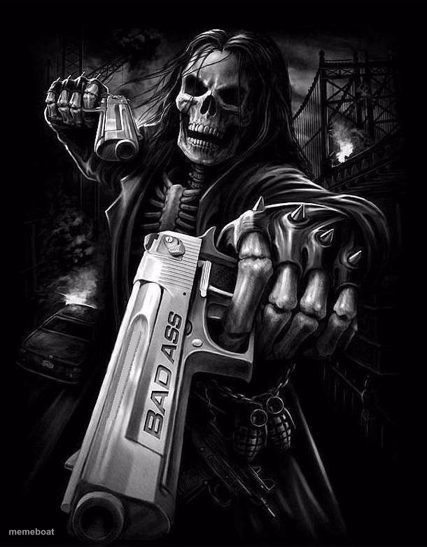 badass skull - meme generator image preview