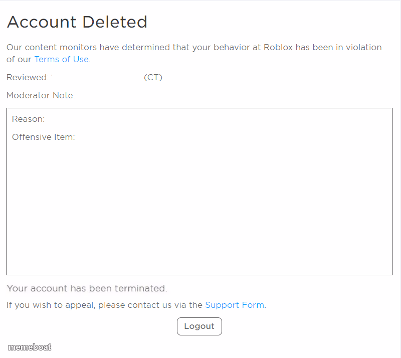 banned from ROBLOX (2021 Edition) - meme generator image preview