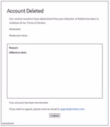 Roblox Account Deleted