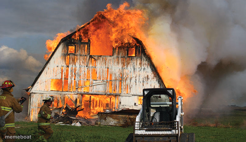 Barn on Fire - meme generator image preview