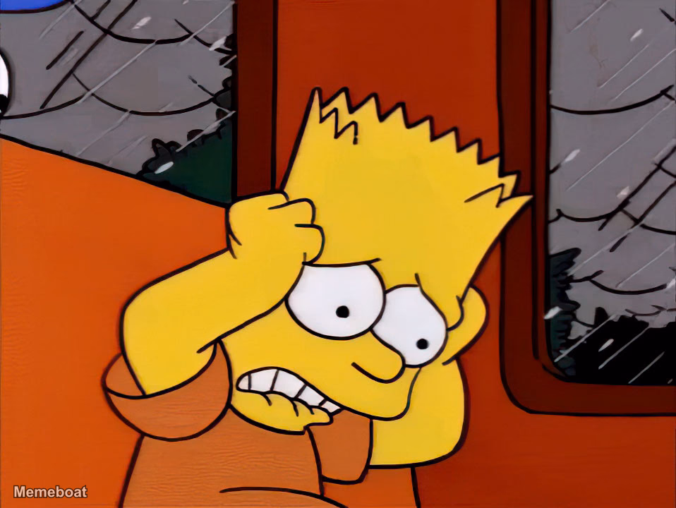 Bart Simpson Panic - meme generator image preview
