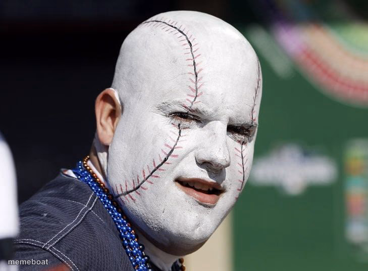 Baseball Face Paint Fan - meme generator image preview
