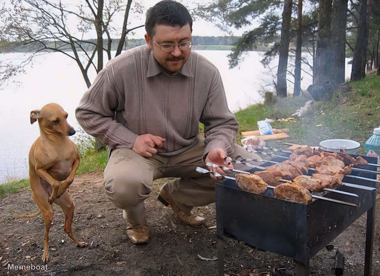 BBQ Dog Template - meme generator image preview