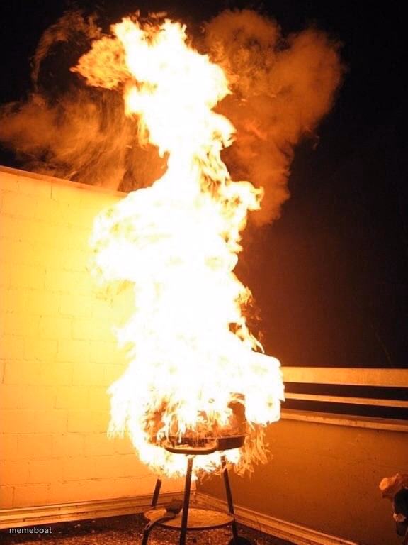 BBQ Grill on Fire - meme generator image preview
