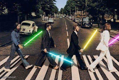 Beatles with Light sabers - meme generator image preview