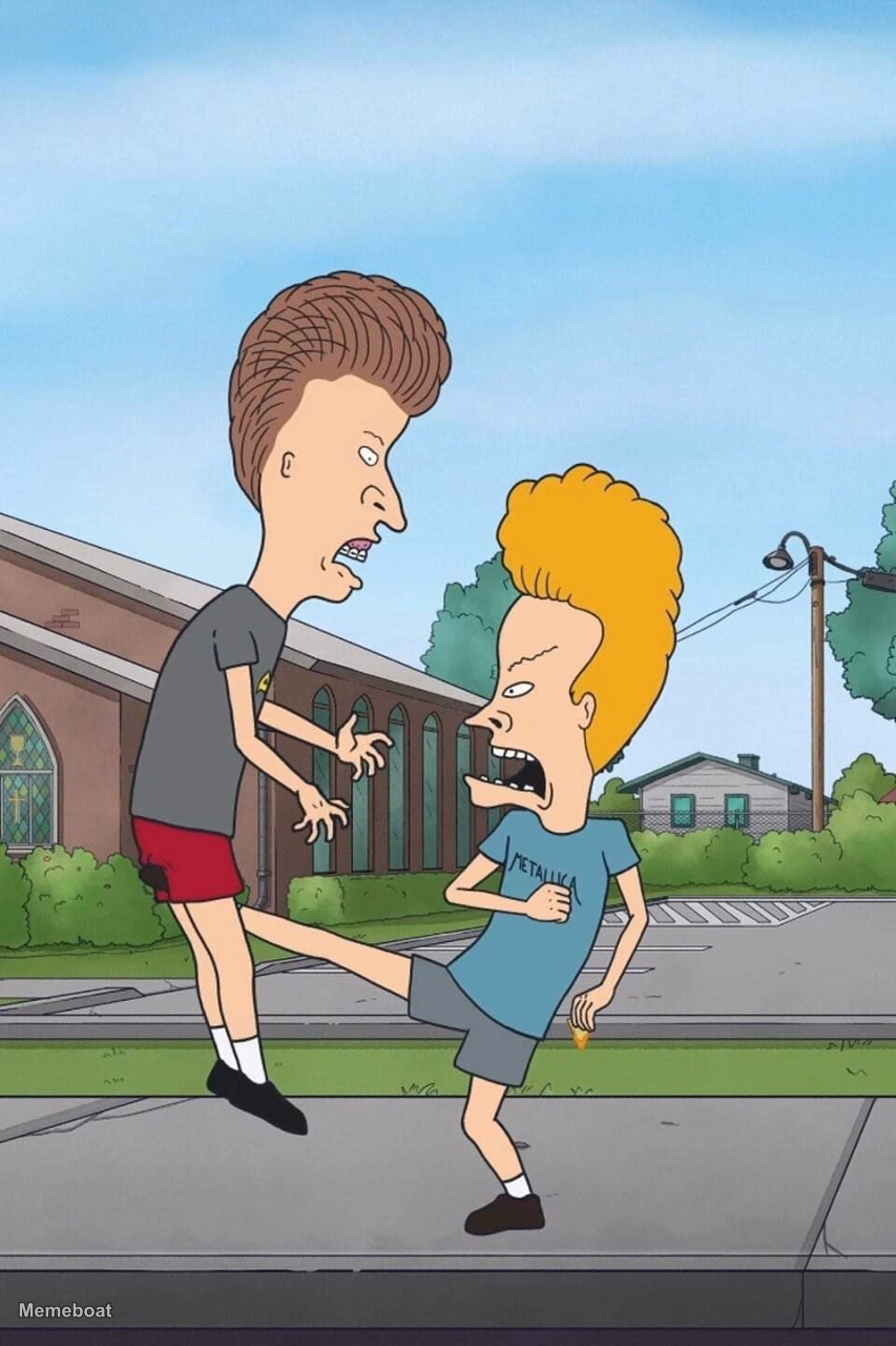 Beavis & Butthead Nut Kick - meme generator image preview