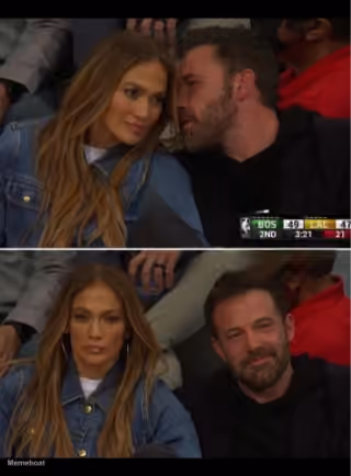 Ben Affleck Whispering to Jennifer Lopez