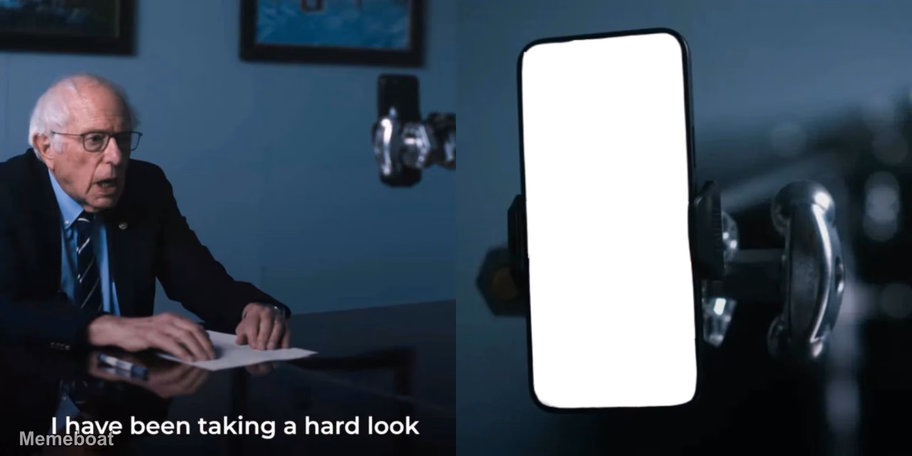 Bernie Sanders "I Have Been Taking a Hard Look" - meme generator image preview