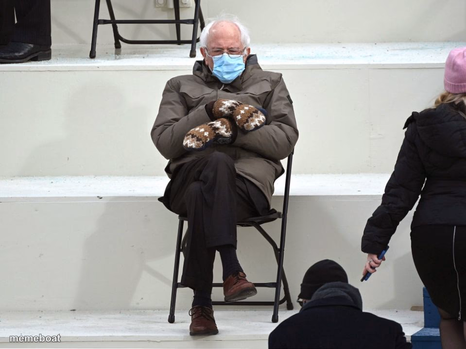 Bernie Sanders Mittens - meme generator image preview