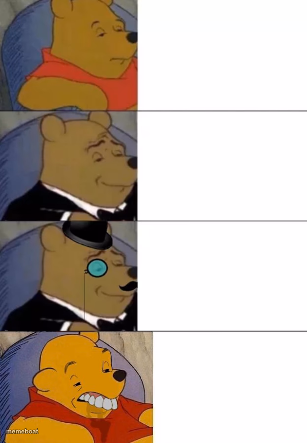Tuxedo Pooh Four Panel - meme generator image preview
