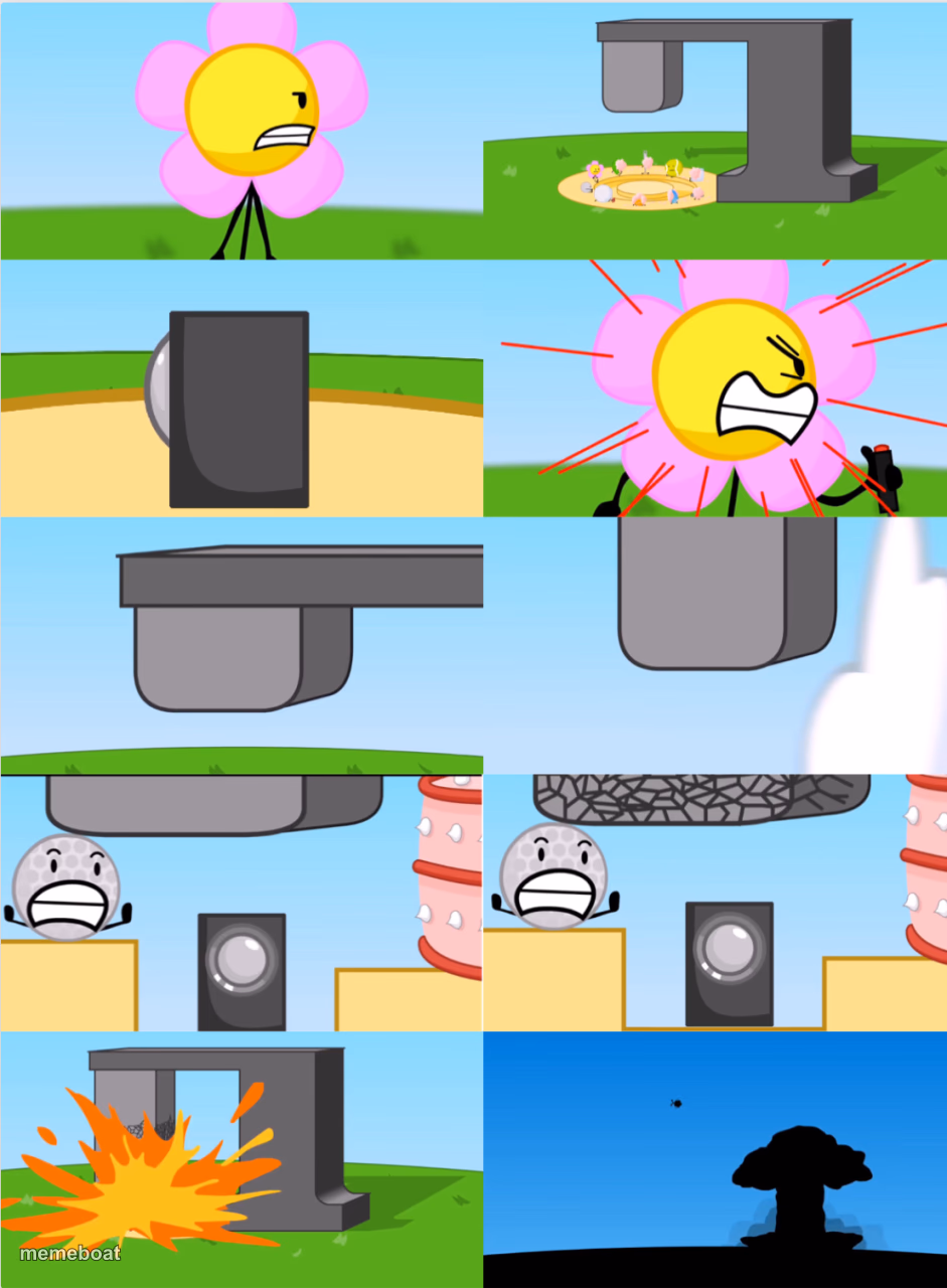 BFDI Flower’s Announcer Crusher - meme generator image preview