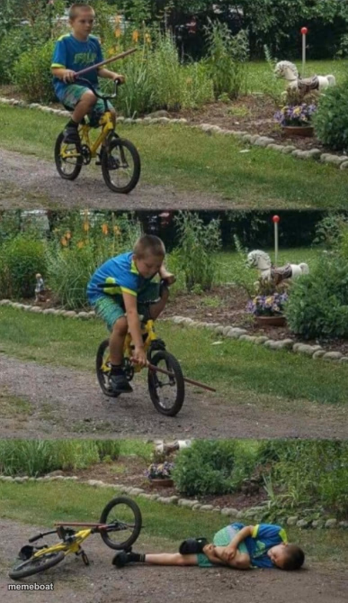 Bike stick kid, real life - meme generator image preview