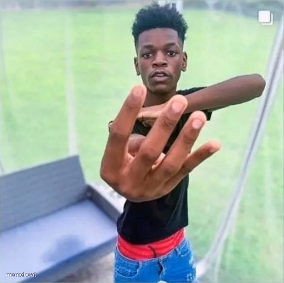 Black Boi holding up 4 fingers - meme generator image preview