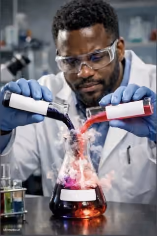 Black Chemist Combining Ingredients