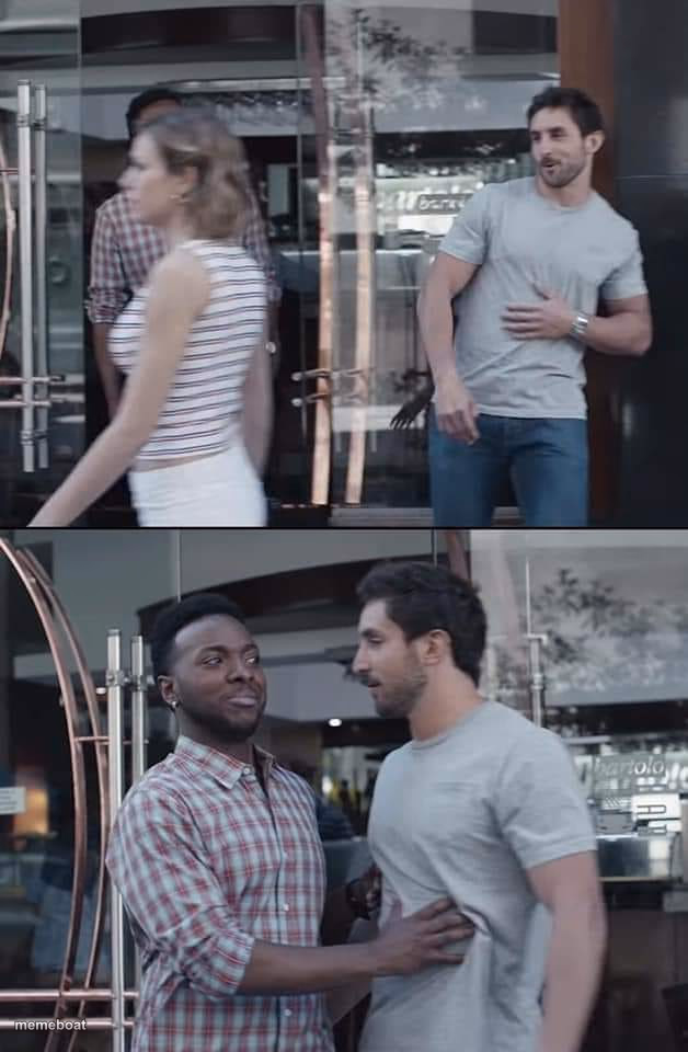 black guy stopping - meme generator image preview
