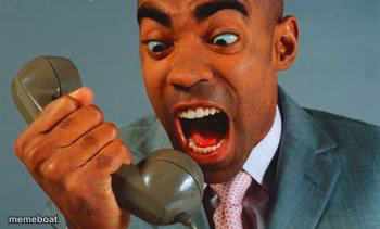 black guy yelling on phone - meme generator image preview