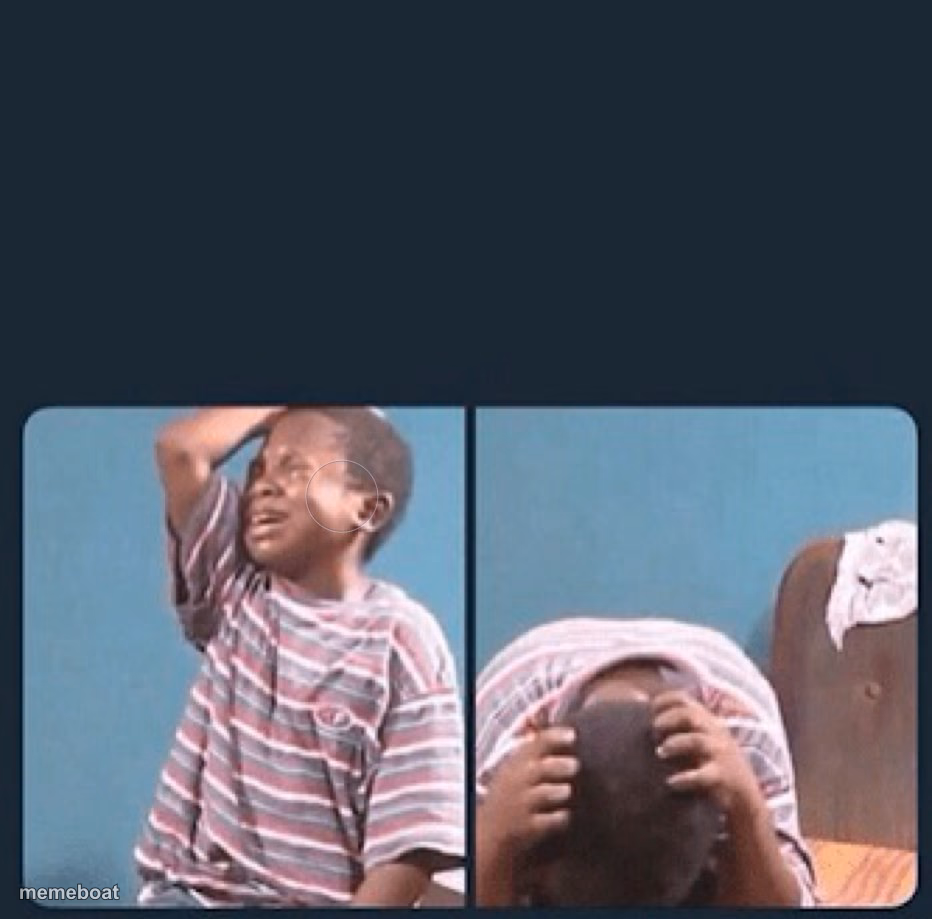 black kid crying with knife - meme generator image preview