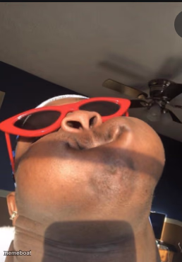 Black man with puff cheeks - meme generator image preview