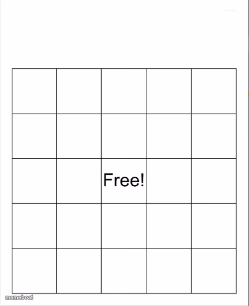 blank bingo template (with better font) - meme generator image preview