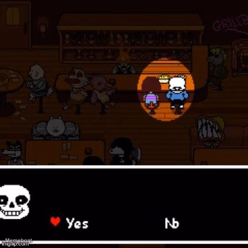 Sans Grillby's Yes No - meme generator image preview