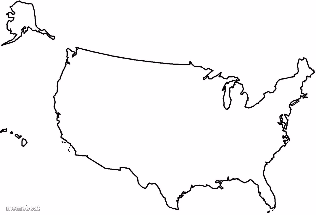 Blank U.S.A. Map - meme generator image preview